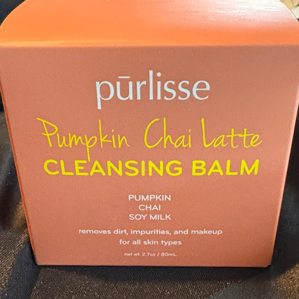 NIB Purlisse Pumpkin Chai Latte Cleansing Balm Full Size 2.7 oz / 80 mL